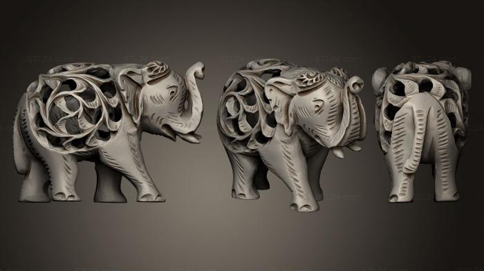 Статуэтки животных (Слон, STKJ_0539) 3D модель для ЧПУ станка